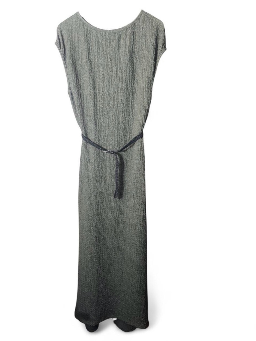 Sleeveless Textured Maxi Dress in Sage Green